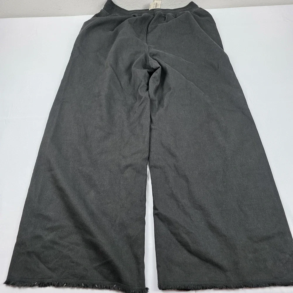 Aerie Pants Womens Large Gray Wide Leg French Terry Sweatpants Lounge Casual